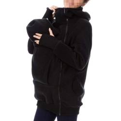 Mdrcg 3 in 1 Tragejacke Umstandsjacke für Mama und Baby Winter,Damen Langarm Umstandsjacke Warm Tragepullover mit Babyeinsatz,Schwarz,M von Mdrcg