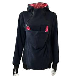 Mdrcg Tragejacke Für Mama Und Baby, Vielseitige Känguru Mama Känguru Mama Jacke,3 in 1 Polarfleece Känguru Softshell Umstandsmode Fleecejacke Mit Kapuze,C,L von Mdrcg