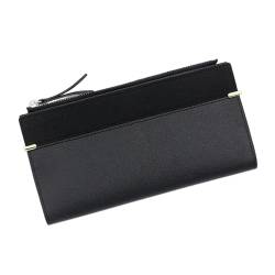 MdybF Geldbörse Damen Frauen Langstil Brieftasche Reißverschluss Hasp -Handy -Taschen Brieftasche-Schwarz von MdybF