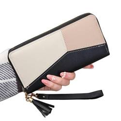 MdybF Geldbörse Damen Frauen Mode Reißverschluss Brieftaschen Lange Geldbörsen Handtaschen Coin -Geldbeutelhalter Halter-Schwarz von MdybF