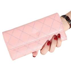 MdybF Geldbörse Damen Women Wallet Lady Clutch Kunstleder Haspel Wallets Langlänge Kartenhalter-Pfirsich2 von MdybF