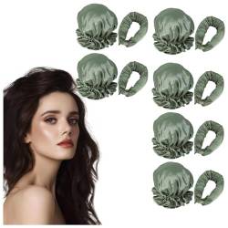 Heatless Curls Satin 6 Stück, Rutschfest,DIY Overnight Curls, Haarlocken über Nacht Haarnudel DIY Haare Styling für Kurzes und Langes Haar,green von MeLtor