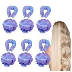 Locken über Nacht 6 Stück, Rutschfest,DIY Overnight Curls, Locken Ohne Hitze Haarnudel DIY Haare Styling für Kurzes und Langes Haar,purple von MeLtor