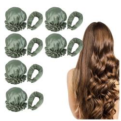 Lockenwickler über Nacht 6 Stück, Rutschfest,DIY Overnight Curls, Locken über Nacht Lange Haare Haarnudel DIY Haare Styling für Kurzes und Langes Haar,green von MeLtor