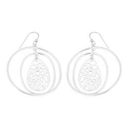 Designer Pattern Silver Earrings For Women 925 Sterling Silver Earrings Dangle Earring von Meadows
