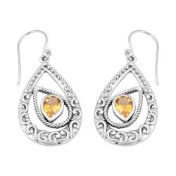 Meadows Designer Citrine Gemstone Earring, Handmade Dangle Earring, 925 Sterling Silver Earring von Meadows