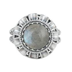 Natural Labradorite Stone Ring, 925 Sterling Silver Ring, Unique Ring For Her, Ring Size 7 USA von Meadows