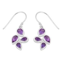 Pear Amethyst Dangle Earring, Handmade Earring For Women, 925 Sterling Silver Earring von Meadows