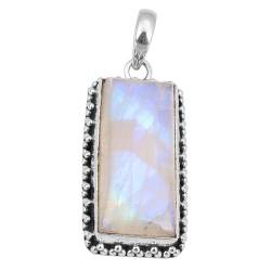 Rainbow Moonstone Pendant Handmade Designer 925 Silver Jewelry Gift Valentine's Jewelry von Meadows