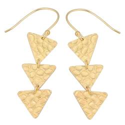 Rough Texture Pattern Earrings For Women Yellow Gold Plated 925 Sterling Silver Earrings Dangle Earring von Meadows