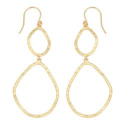 Rough Texture Pattern Earrings For Women Yellow Gold Plated 925 Sterling Silver Earrings von Meadows