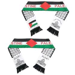 Palästina Flagge Schal Doppelte Seite,2 Stück Schal Palästina,135 x 14 cm Schal,Palästinensische Schal,Schal für Männer Frauen,Halstuch Geschenk von Meanju