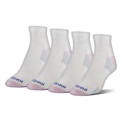 MediPeds Damen Nanoglide Quarter, 4er-Pack Lässige Socke, Weiss/opulenter Garten, Shoe Size: 6-10 von MediPeds