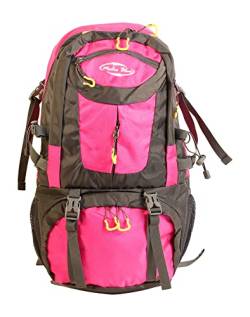 Mediablue 50L Trekking-Rucksack, Backpack, zum Wandern, Camping, Outdoor, Reisen, Herren, Damen, Leicht, Sport (Pink) von Mediablue