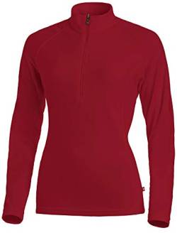 Medico Damen Ski Shirt, 100% Polyester, Fleece, langarm, Reißverschluss (G61 Red, 40) von Medico