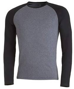 Medico Herren Langarm Unterhemd Funktionsshirt Thermowäsche - Asphalt/Melange/Black - L von Medico