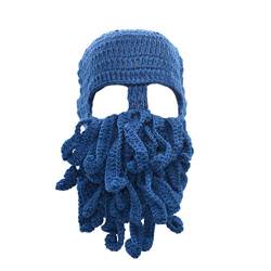 Stylish Unisex Knit Octopus Beanie Windproof Ski Mask Hat Cap Keep Face Warm Royal Blue von Medifier