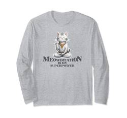 Meditation Yoga Design Meowditation Katze Langarmshirt von Meditation Spiritual Practise