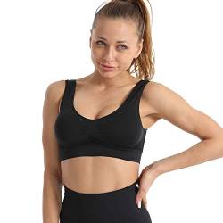 Damen Sport BH Seamless BH mit Gepolstert Komfort BH Bustier Top Shirt BH für Yoga Fitness Training von MeeQee