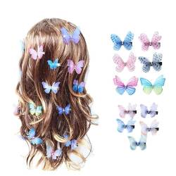 Meet-shop Schmetterlings-Haarspangen, bunt, 11 Stück, Haarspangen mit Pailletten, 3D-Haarspangen, Schmetterlings-Haarspangen, für Jugendliche, Frauen von Meet-shop