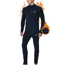 MeetHoo Thermounterwäsche Herren, Funktionsunterwäsche mit Rollkragen Skiunterwäsche Winter Thermowäsche Set Atmungsaktiv Thermo Unterwäsche Warm Thermounterhemd & Thermohosen für Männer von MeetHoo