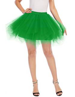 Meetjen Damen Tütü Grün Karneval Kostüm Zauberer Tüllrock Petticoat Reifrock Ballett Tutu Kleid Green L von Meetjen