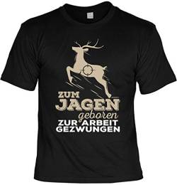 Jäger T-Shirt Zum Jagen geboren zur Arbeit gezwungen für Jäger Geschenk Idee 2019 Jagd von Mega-Shirt
