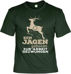 T-Shirt für Jäger Zum Jagen geboren zur Arbeit gezwungen für Jäger Geschenk Idee 2019 Jagd von Mega-Shirt