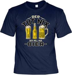 lustiger Bier Aufdruck T-Shirt Set mit Mini T-Shirt Der TUT nix der Will nur Bier 4heroes Geschenk-Set mit Minishirt von Mega-Shirt