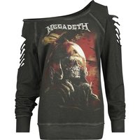 Megadeth Sweatshirt - Fighter Pilot - S bis XXL - für Damen - Größe L - grau  - Lizenziertes Merchandise! von Megadeth