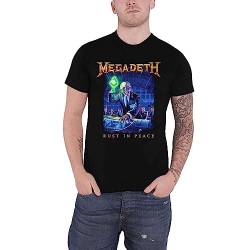 Megadeth T Shirt Rust In Peace Tracklist Band Logo Nue offiziell Schwarz L von Megadeth