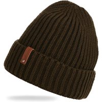 Megaman Jeans Fleecemütze Wintermütze Beanie Strickmütze Warm Premium Qualität Unisex Mit gerippten Umschlag von Megaman Jeans