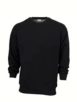 Megaman Basic Sweatshirt I Pullover Herren aus Baumwolle I Basic für Sport und Freizeit I Sweater für Männer | Schwarz, X-Large von Megaman