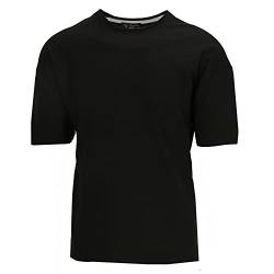 Megaman Herren Basic T-Shirt O-Neck Rundhalsausschnitt Kurzarm Regular Tee Shirt 100% Baumwolle | Schwarz, X-Large von Megaman