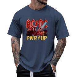 ACDC T-Shirt Power Up Cover Tshirt Rock Music Band AC DC PWR UP Stage Lights T-Shirts Fan-Shirt Hells Bells High Voltage Hard Rock T Shirt für Herren Damen Langlebig Nachaltig Shirts für Fans von Meggsnle