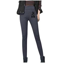 Damen Winterhose, Thermo Innenfleece-Jeans Winter Gefüttert Thermische Laufhose Sporthose Hohe Taille Stretch Hose Thermojeans Damen GefüTtert Herbst Winter Warm Blickdichte Leggins von Meggsnle