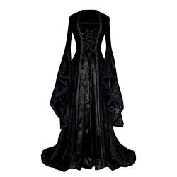 Halloween Griechische Göttin Kleidung für Frauen Retro-Stil Trompeten-Ärmel solide Lange Prinzessin Kleidung Vintage-Kleidung Mittelalterliches Kleid für Damen von Meggsnle