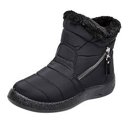 Meggsnle Herbst Boots Damen: Outdoor Schuhe Warm Damenstiefeln Gefütterte Stiefeletten Waterproof Schlupfstiefel Flach Barefoot Shoes Wasserdicht Stiefel Winter Winterstiefel Barfußschuhe von Meggsnle