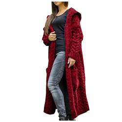 Original Norweger Pullover Damen Langer Loser Pulli Cardigan Wintermantel Kapuze Frauen solide gestrickte solide Tasche Damenmantel Langarmshirt Damen Glitzer von Meggsnle