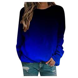 Sweatshirt Oversized Pullover Trend Sweatshirt Damen Ohne Kapuze Longshirt Langarm Elegant Longpullover Damen Lässig Pulli Damen Oversize Longpullover Für Damen Schwarz Sweatshirts Für Damen Lang von Meggsnle