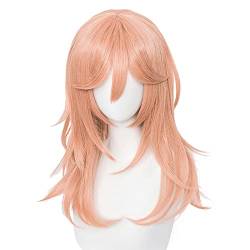 Engel Teufel Anime Perücke Cosplay Kettensäge Mann Orange Lange Lockige Faser Synthetische Frauen Kostüm Haar mit Kappe Perücke für Party Halloween von Meguru