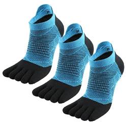 MeiKan Zehensocken,COOLMAX Fünf-Finger-Laufsocken Herren und Damen （3Pairs） Schnelltrocknende Outdoor-Marathon-Sportsocken (39-43, Blau) von MeiKan