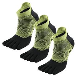 MeiKan Zehensocken,COOLMAX Fünf-Finger-Laufsocken Herren und Damen （3Pairs） Schnelltrocknende Outdoor-Marathon-Sportsocken (39-43, Grün) von MeiKan