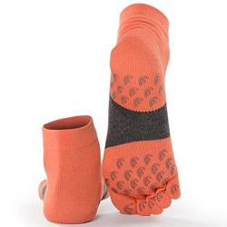 MeiKan Zehensocken,Coolmax Yogasocken/Laufsocken für Herren&Damen, rutschfeste Sneaker Socken für verschiedene Sportarten (41-44, Kürbis) von MeiKan