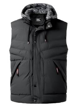 MeiLayM Herren Steppweste Abnehmbar mit Kapuze Leichtgewicht Winterweste Outdoor Freizeit Bodywarmer Gilet Ärmellos Jacke Sport Kapuze von MeiLayM