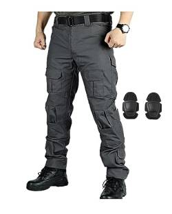 MeiLayM Herren Taktisch Cargohose mit Kniepolster Viele Taschen Outdoor Military Wandern Pants Jagen Angeln Camping Cargo Hose Militär Outdoorhose Trainingshosen von MeiLayM