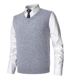 MeiLayM Herren Winter V-Ausschnitt Sleeveless Weste Pullunder Strickweste Ärmellose Klassische Pullover Weste Freizeit Gestrickte Business West Slim Fit Einfarbig Gentleman Weste von MeiLayM