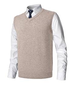 MeiLayM Herren Winter V-Ausschnitt Sleeveless Weste Pullunder Strickweste Ärmellose Klassische Pullover Weste Freizeit Gestrickte Business West Slim Fit Einfarbig Gentleman Weste von MeiLayM