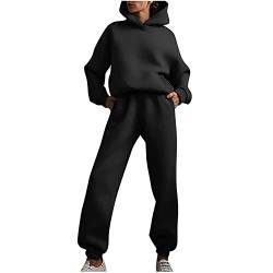 Jogginganzug Damen Set Trainingsanzug Zweiteiler Frauen Sport Anzug Freizeitanzug Hoodie&Sporthose Sportbekleidung Große Größen Elegant 2 Teilig Langarm Einfarbig Streatwear Outfit Kuschelig von MeiLyviba