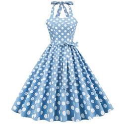 MeiLyviba Kleider Damen 50er 60er Jahre Kleid Neckholder 1950Er Abendkleider Hepburn Kostüm Hepburn Stil Rockabilly Retro Kleider Petticoat Kleid Vintage Cocktailkleid von MeiLyviba